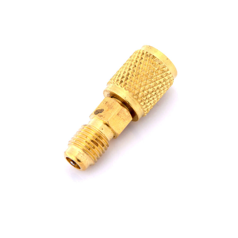 R12 R134A Brass Refrigeration Fitting Adapter 1/4'' To 1/4'' W/Valve Core  J Gw