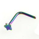 Exquisite Star Nose Ring Stud Elegant 8 Color L Shaped Nose Ring Stud Set JR