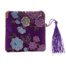 Guzheng Nail Tape Storage Bag Silk Brocade Jewelry Pouch Bag Purse Purple