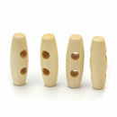 50x Sewing Supplies 2 Holes Wooden Sweaters Coat Horn Toggle Buttons Pra SYY