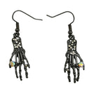 Alloy Halloween Decor Party Wedding Dress Up Skeleton Hand Necklace Earrings Set