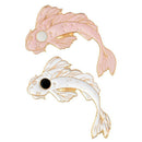 2Pcs Yin-Yang Fish Brooch Badges Enamel Pin Black White Pink Carp Koi Brooc S5X6
