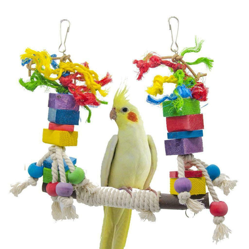 Birds Parrots Swing Toys Standing Playing Chewing Toys For Small Medium Bird