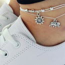 Bohemia Elephant Sun Pendant Anklet Foot Chain Anklet Barefoot Beach Jewelry JR