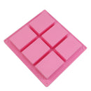 Rectangle Soap Mold Silicone Homemade Craft Chocolate Cake Mould Tray 6-Cavity