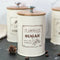 3pcs Retro Tea Coffee Sugar Canister Container Jar Pots Tins Iron w/ Lids