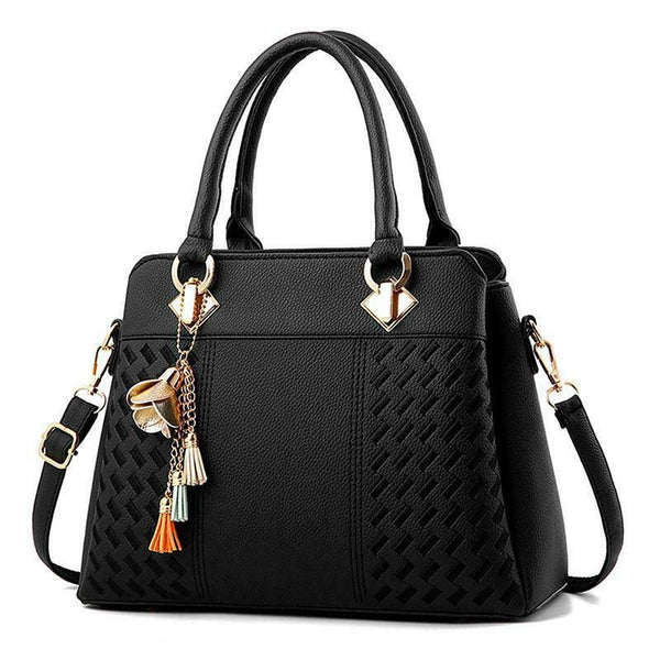 Women Handbags Ladies Purses Satchel Shoulder Bags Tote Bag(Black) X2T8