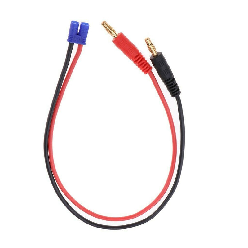 4mm Banana Plug Bullet Connector to Male EC2 RC Charge Cable 16AWG 35cm