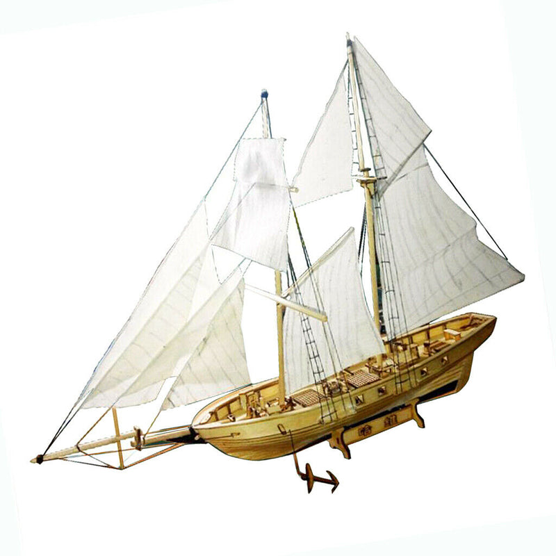 Handmade DIY Building Kits Boats Wood Sailboat Sailing Ship Puzzles Toys