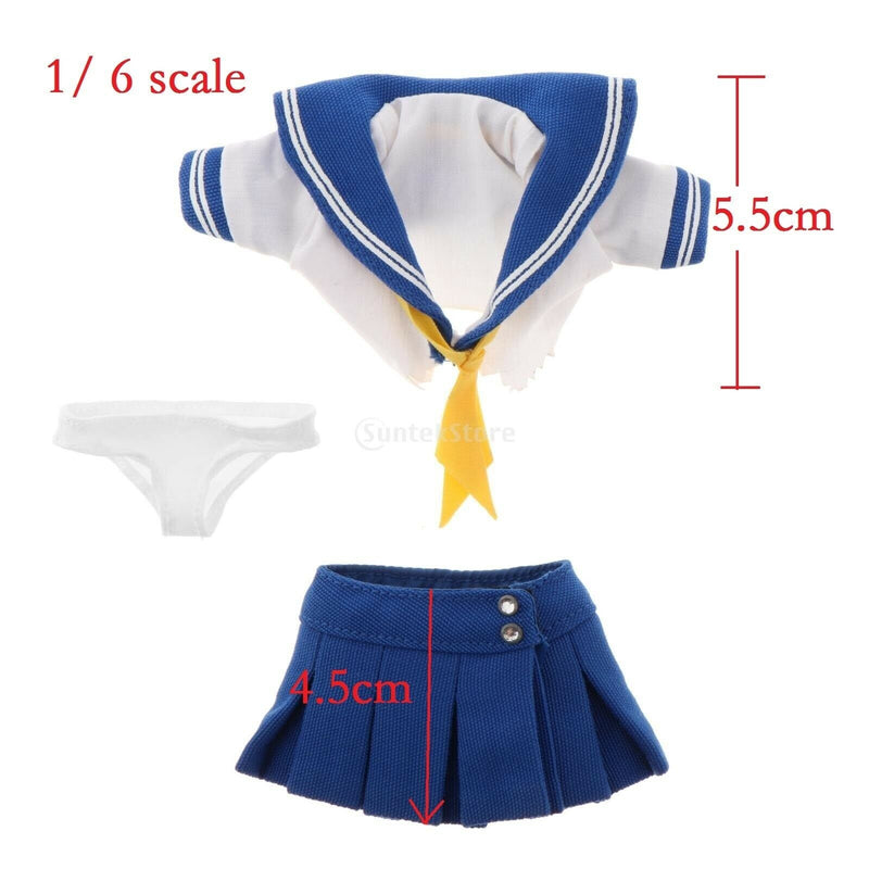 1/6 Scale Lady Girl Skirt School Uniform Outfit Set for 12 "PH Figur