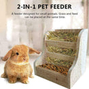 Rabbit Totoro Guinea Pig Hay Wooden Feeder Straw Frame Cage Feeder Nat Pine E9D8