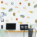 Cartoon Food Tableware Self-adhesive Wall Stickers for TV Background Wall A