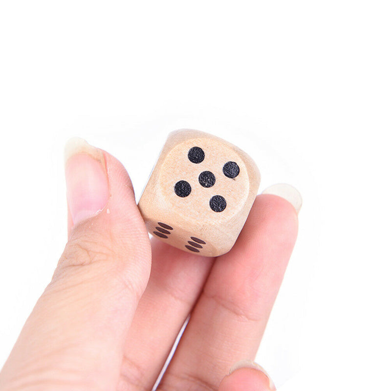 10Pcs Wood Dice 20Mm Kid Toys Game 6 Sided Dice Point Style Set OZ