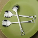 Heart Shaped Dessert Spoon Tea Coffee Spoon Mixer Flatware Kitchen Accessory  Bj