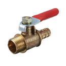 8mm Brass Ball Valve Male Threaded Shut Off Drain Gas Red Fluid Y9F4 A+ X0M5