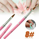 Pro Nail Art Brush Tool For Acrylic & Metal Handle With Diamond Kolinsky Hair 8#