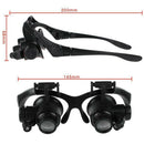 Hot 8Lens Magnifier Magnifying Eye Glass Loupe Jeweler Watch Repair + LED Light