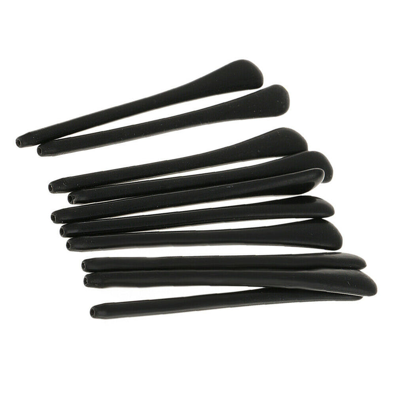 10x Expandable Silicone Eyeglasses End Tips Ear Sock Tubes Replacement Black