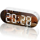 Alarm Clock Digital Mirror Surface Dimmer Large Led Display With Dual Usb C