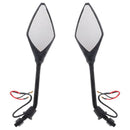 Motorcycle Side Rear View Mirrors + LED Turn Signal 10mm Indicator Light