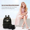 2pcs/set Women Nylon Backpack Clutch Preppy Solid Shoulder Schoolbags Purse Bags