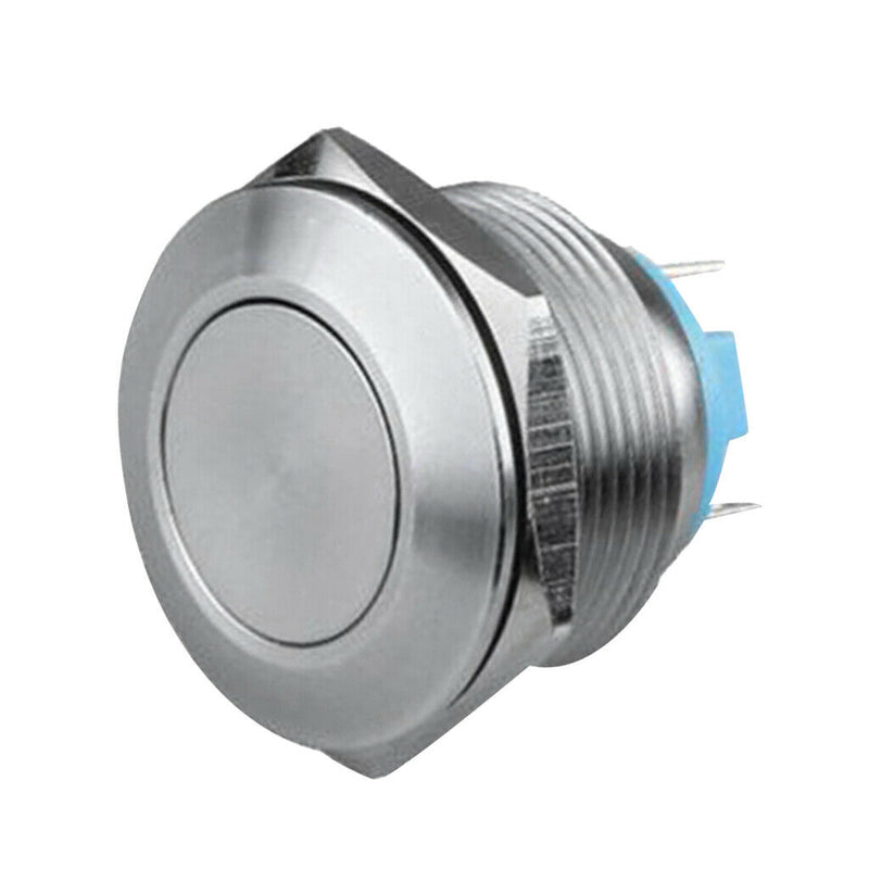 5A/250VAC Stainless Steel Resetable Metal Push Tton Switch Flat Head 1NO