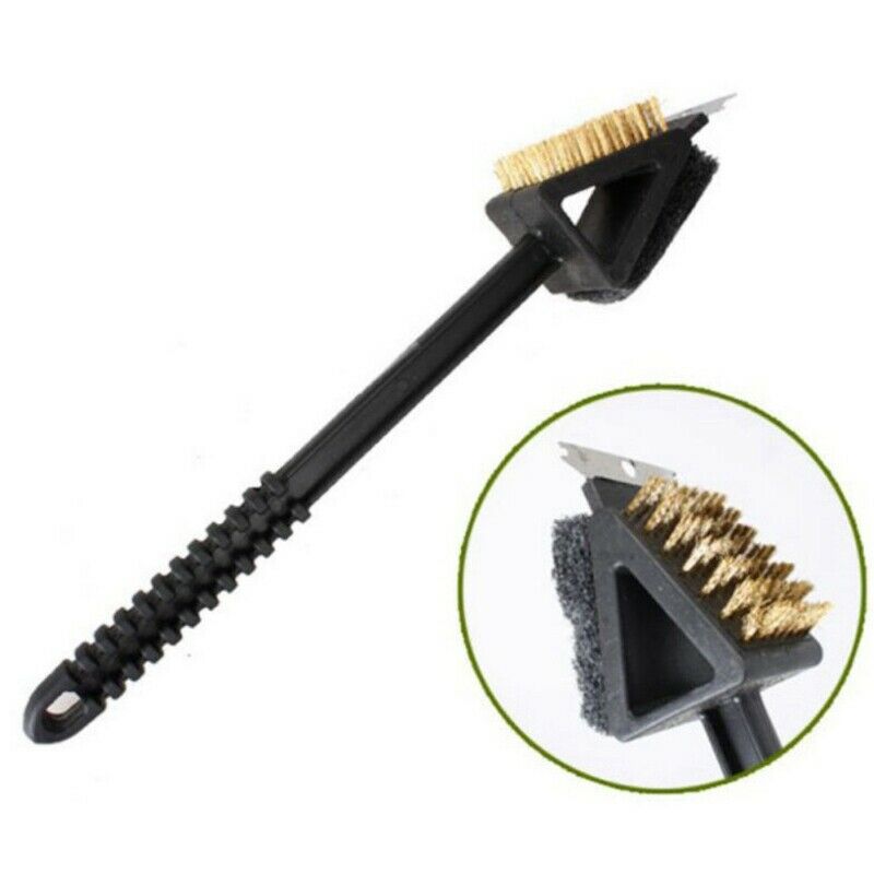 Bbq Barbecue Grill Cleaning Brush Stainless Steel Wire Sponge Shovel Set Ou