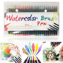 24 Color Art Oil Watercolor Painting Draw Brush Pen Sketch Manga Pen Brush Set