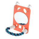 Parakeet Large Mirror Bird Mirror with Colorful Rope Perch Orange Hanging