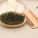 Soft Bristle Wood Beard Brush Comb Set Hairdresser Shaving Grooming Tool A