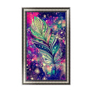 5D DIY Diamond Painting Embroidery Feather Round Rhinestone Home Wall Decor