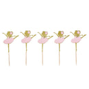 10PCS Pink Skirt Girl Cake Toppers Party Cupcake Flag Cake Decorations For  OZ