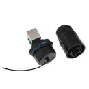 IP67 RJ45 Waterproof Connector Sockets RJ45 Female Ethernet Jacks Black