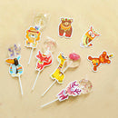 animal deer fox lion owl candy lollipop decoration card wedding supplies k BX