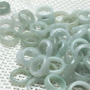 Chinese Retro Style Natural Gem Stone Jadeite Burma Jade Band Ring Size 16-20mm