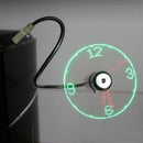 Desktop Mini Flexible Gooseneck LED Clock USB Fan For PC Notebook Time Di hv2n