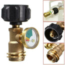 Propane Tank Brass Adapter w/ Pressure Meter Gauge BBQ Grill Gas x For LP 1 S6N6
