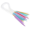 12pcs Plastic Double Pointed Knitting Needles Circular Needles Set 3.5-12mm