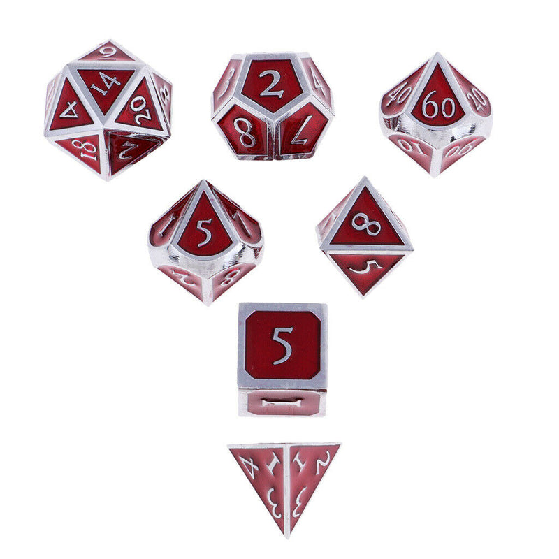 7pcs Set Dice Multi-sided Dice Red Gem Dice For D \u0026 D Table Game