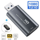 4K USB2.0 HDMI Portable Plug And Play Audio Video Capture Card 1080P 30fps