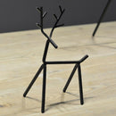 Unique Deer Shape Desktop Ornament Metal Sculpture In Black Decorative Meta N8G2