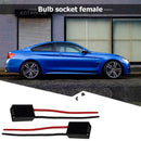 1 Pair 12V-24V Bulb Socket Female Adapter Connector for Car Headlight Fog Lamp