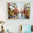 40x30cm Street Corner DIY Paint by Numbers Oil Painting Kit Canvas Decor