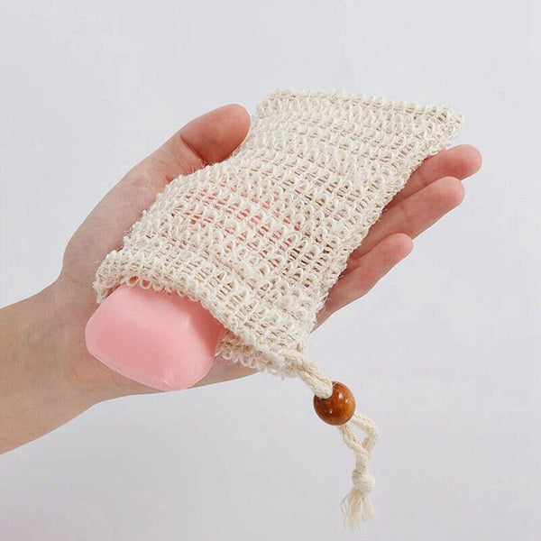 Ramie Soap Bags 10 Pack Natural Soap Bags with Drawstring Soap Saver Pouch  V5Z5