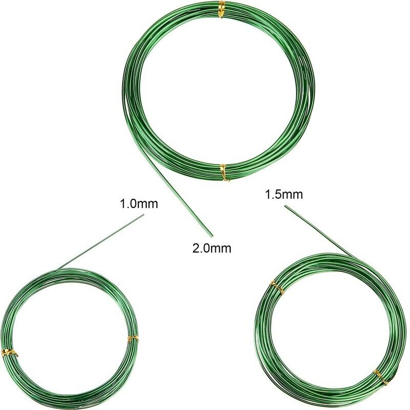 9 Rolls Bonsai Wires Anodized Aluminum Bonsai Training Wire with 3 Sizes (1