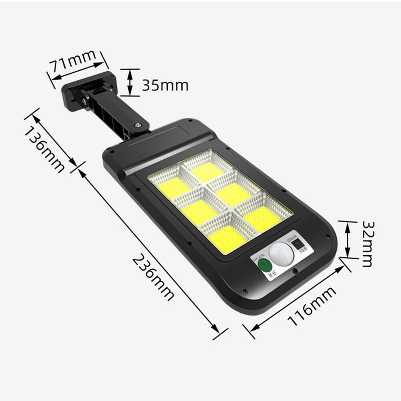 120 COB Solar Wall Light Waterproof Motion Sensor Remote Control Lamp