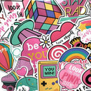 60Pcs Pack Cute Pink Stickers Waterproof Skateboard Luggage Laptop Vinyl Decals