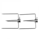2Pcs Bbq Forks Iron Chrome Platingrotisserie Forks Spit Charcoal Chicken Gr U4N9
