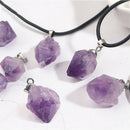 Necklace Natural Amethyst Crystal Stone Pendant Healing Mineral Jewelry Gift