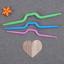 3pcs Curved Scarf Sweater Knitting Twist Needles Crochet Hook Weaving Tool